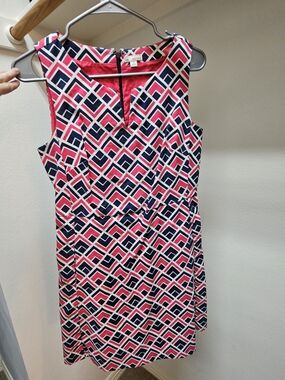 GAP Geometric Dress in Hot Pink and Navy